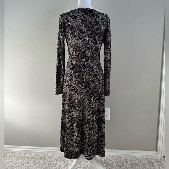 Talbot’s Brown Paisley Wrap Dress NWT Size XS - Picture 3 of 7